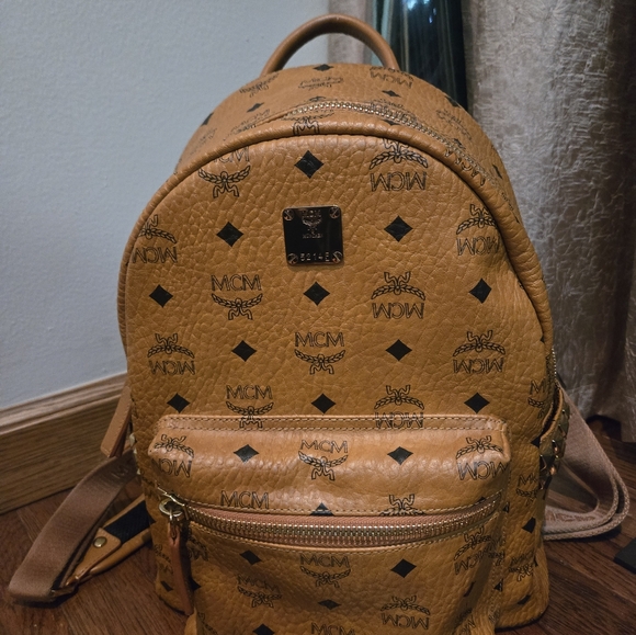 MCM Stark Visetos Small Side Studded Backpack Cognac main image 10